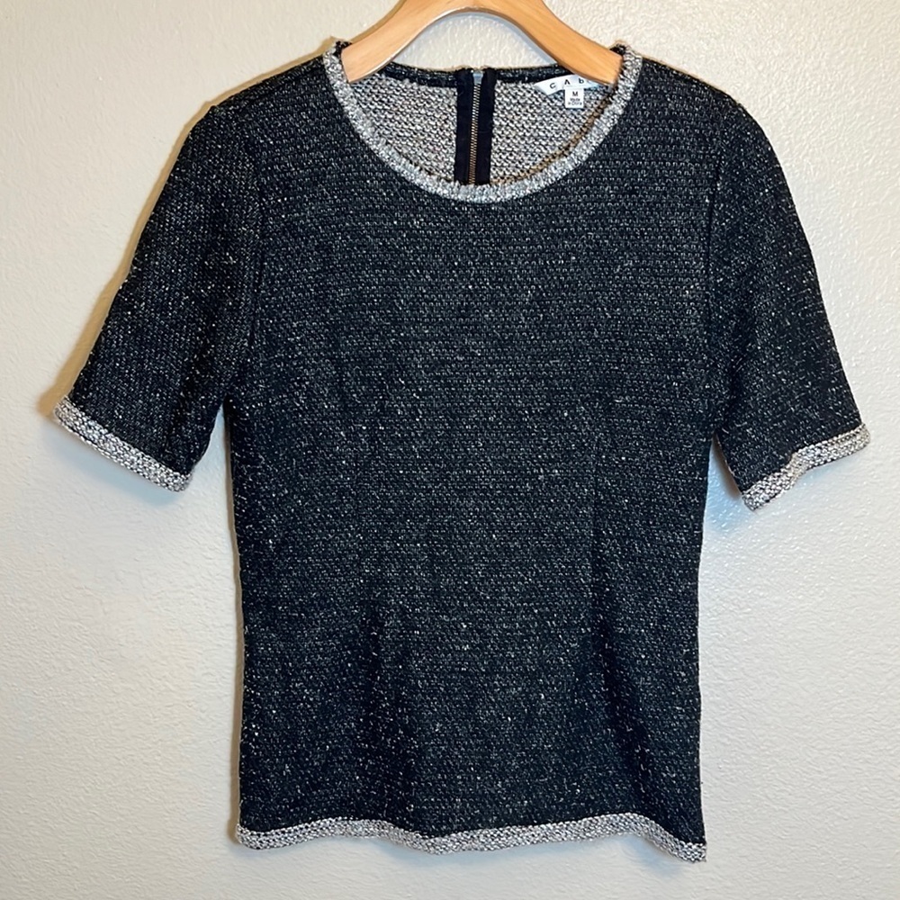 CABI Gray Short Sleeve Top